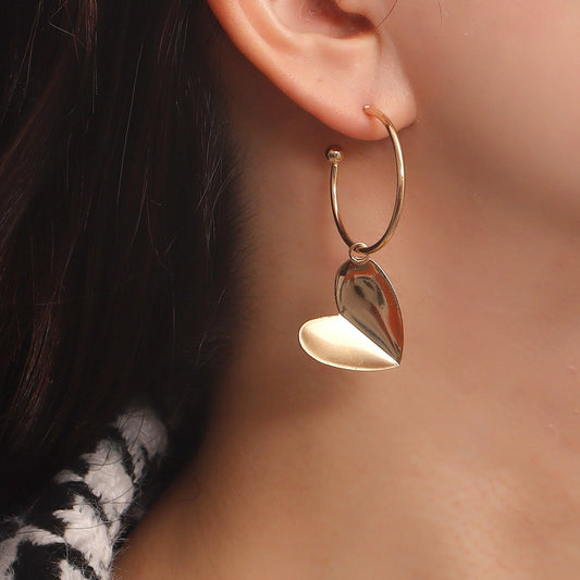 Jewelry exaggerated geometric big ring love pendant earrings femininity tide net red earrings ins