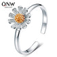 Fashion small fresh opening daisy flower ring sun flower index finger ring tail ring
