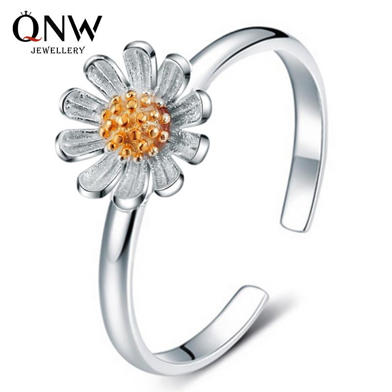 Fashion small fresh opening daisy flower ring sun flower index finger ring tail ring