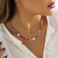 Jewelry Creative Contrasting Color Rice Bead Beaded Necklace Women's Simple Geometric Imitation Pearl Single Layer Necklace