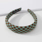 F3889 Fashion Temperament Retro Headwear Temperament Net Red Simple Hairpin Elegant Plaid Wide Brimming Headband Female