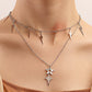 Lightning star stacked multi-layered necklace simple tassel trend clavicle chain set neck chain women's accessories