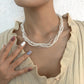 N8419 fashion simple multi-layer pearl necklace women's stacked elegant temperament retro exaggerated clavicle chain