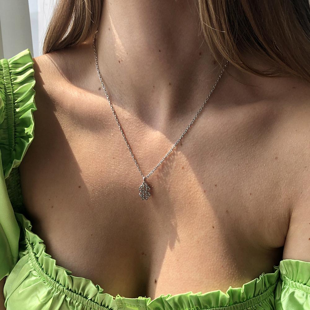N7853 creative pendant dollar gold character diamond clavicle chain supply simple necklace