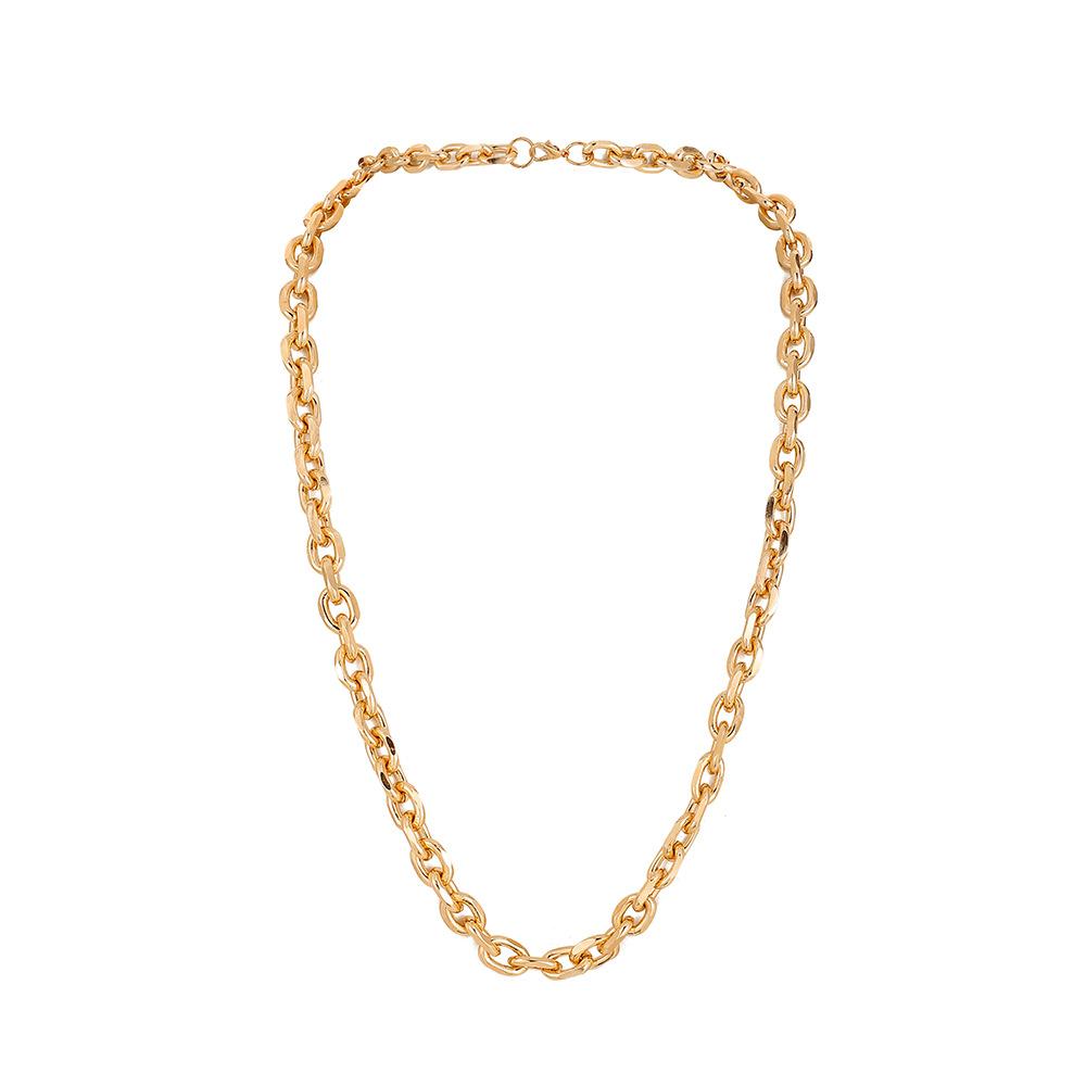 Trendy men's golden grinding cross chain aluminum chain simple temperament exaggerated punk necklace