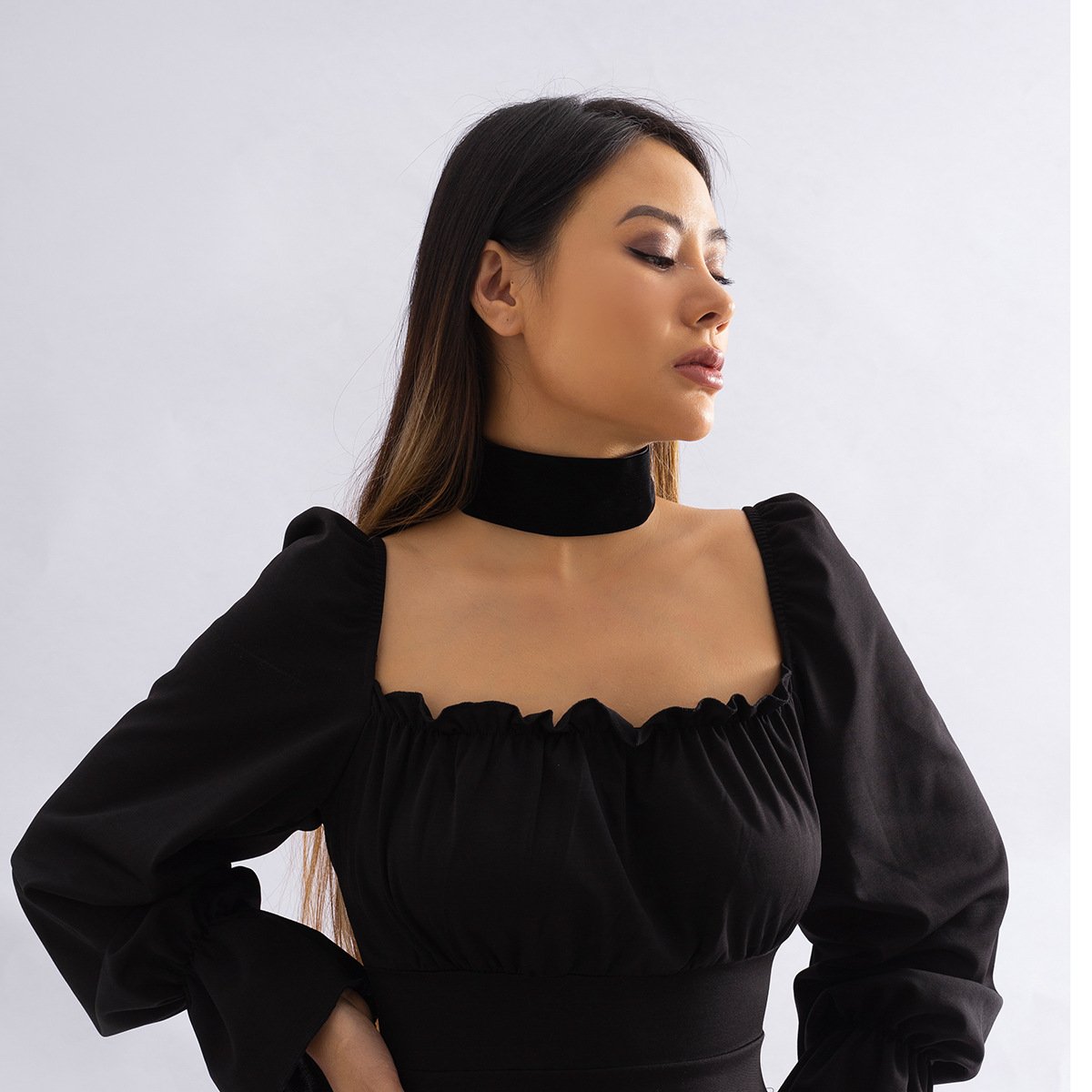 Jewelry Personality Halloween Black Collar Necklace Sweet Cool Star Moon Pendant Tassel Necklace Female