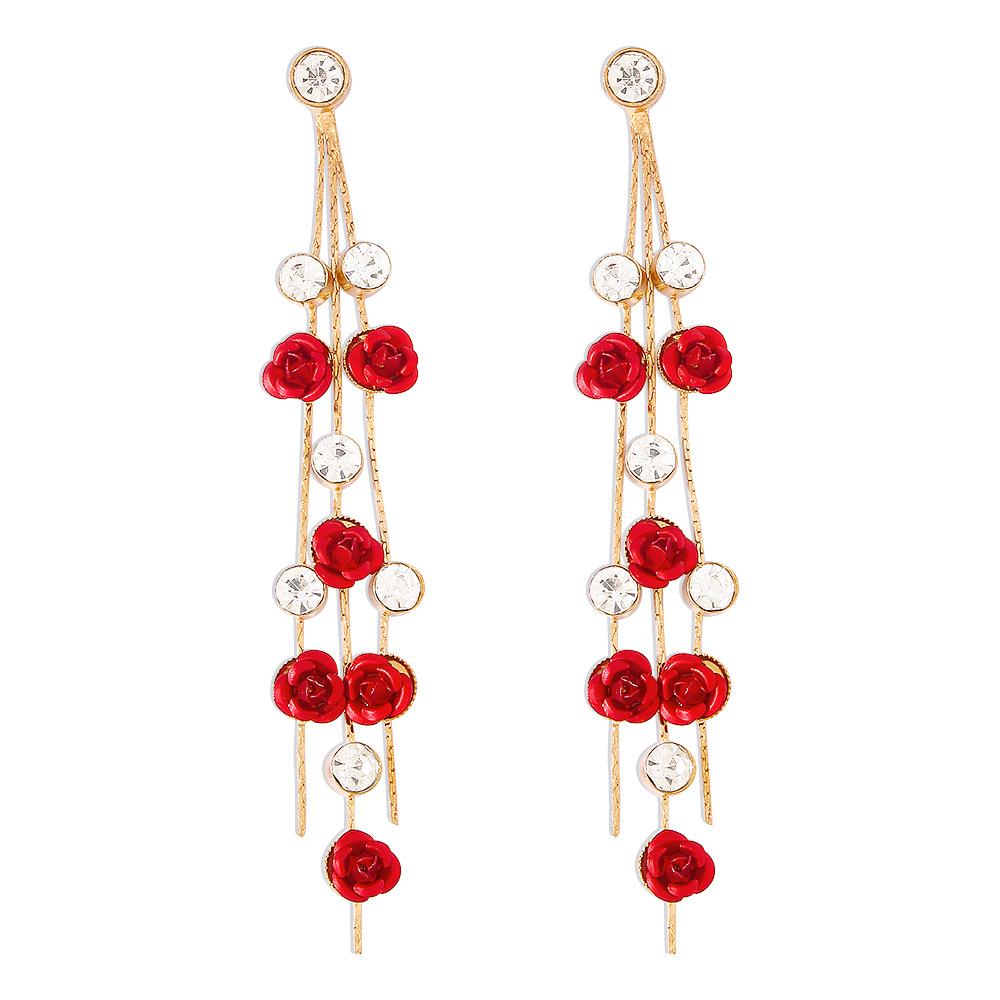 N9861 Fashion Creative Necklace Temperament Elegant Flower Earrings Girl Heart Simple Diamond Jewelry Set