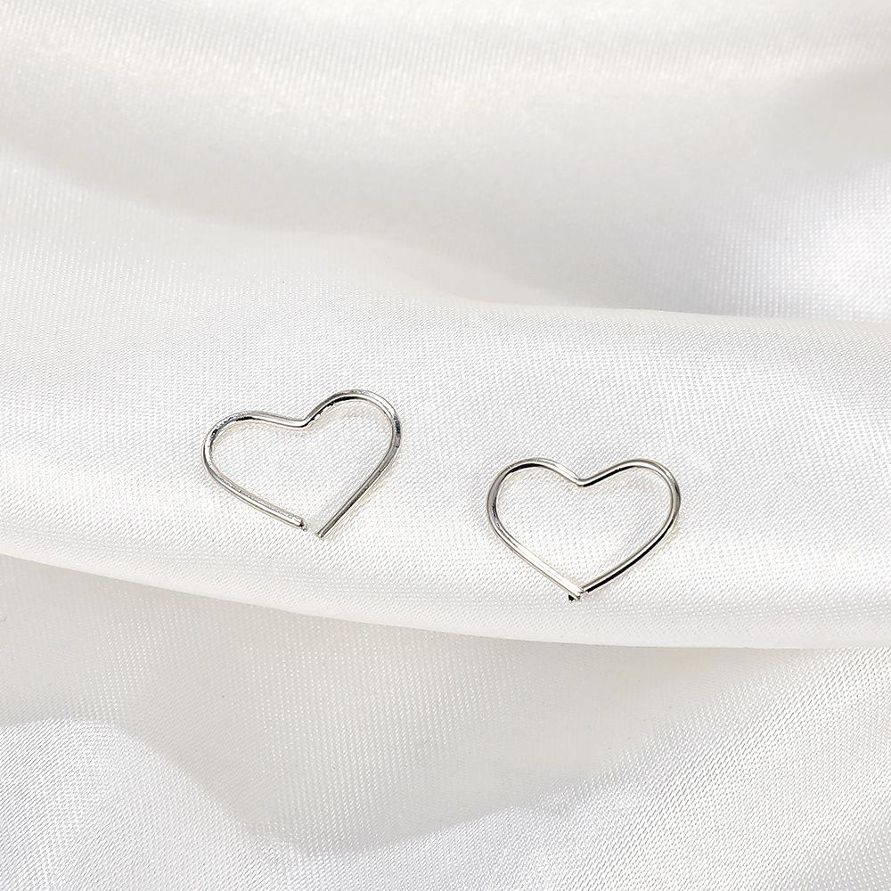 Creative Simple Love Ear Clip Single Simple No Hole Peach Heart Ear Bone Clip Couple Earrings Niche