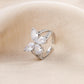 Hong Kong fashion all-match exaggerated style ladies ring zircon big butterfly opening copper micro-inlaid zircon ring