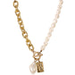 Jewelry Temperament Shaped Pearl Necklace Retro Baroque Alloy Portrait Square Necklace Female