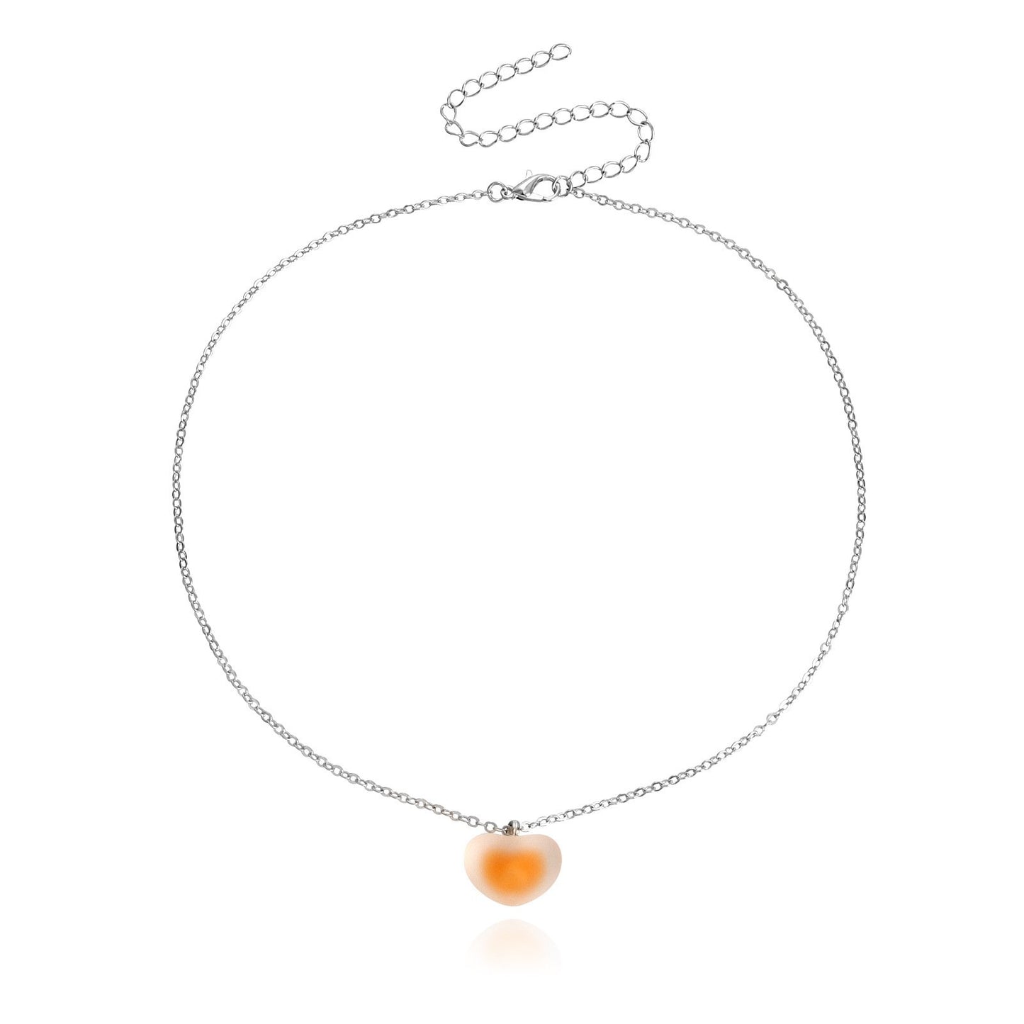 Jewelry Simple Acrylic Color Frosted Love Ball Pendant Necklace Female Cute Fresh Necklace