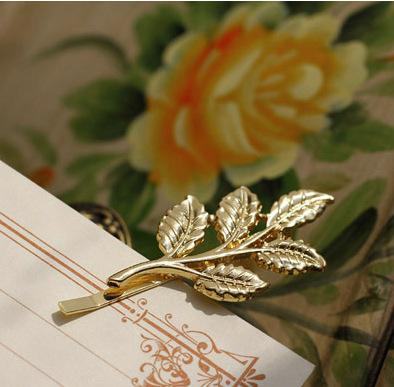 Retro Mori hair accessories olive branch hairpin beautiful bride metal headdress tree leaf edge clip