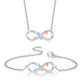 Fashion Color Separation Plating Rose Necklace 8 Character Infinity Bracelet Female Jewelry Set
