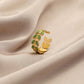 Fashion and simple temperament stainless steel wheat ears opening ring dripping oil green ring ladies jewelry