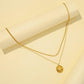 Double layer stainless steel retro coin pearl pendant necklace titanium steel sexy temperament elegant clavicle chain female