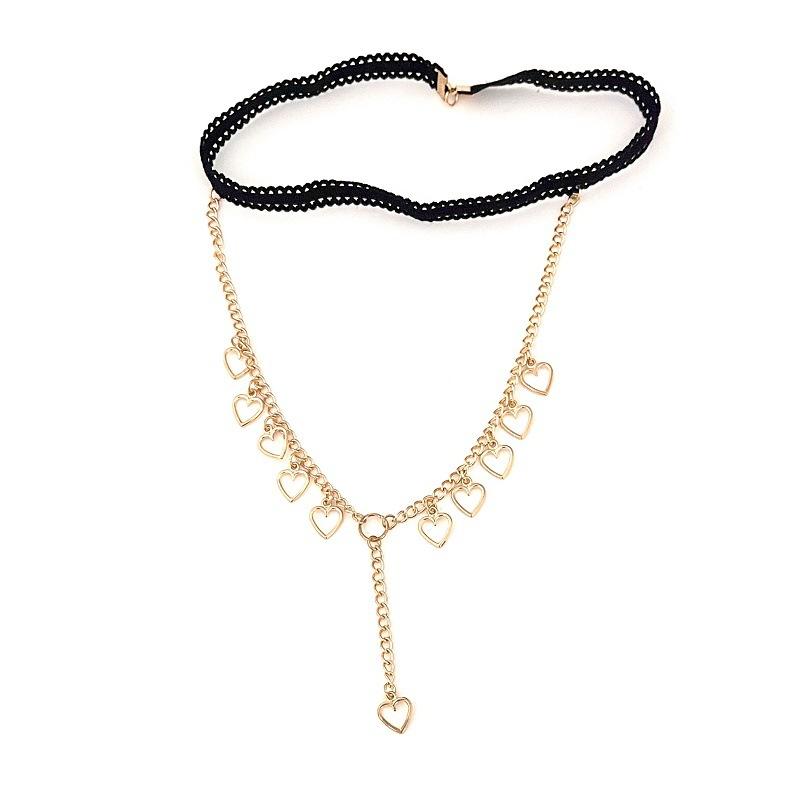 Simple chain love elastic leg chain female personality geometric love thigh chain female body chain