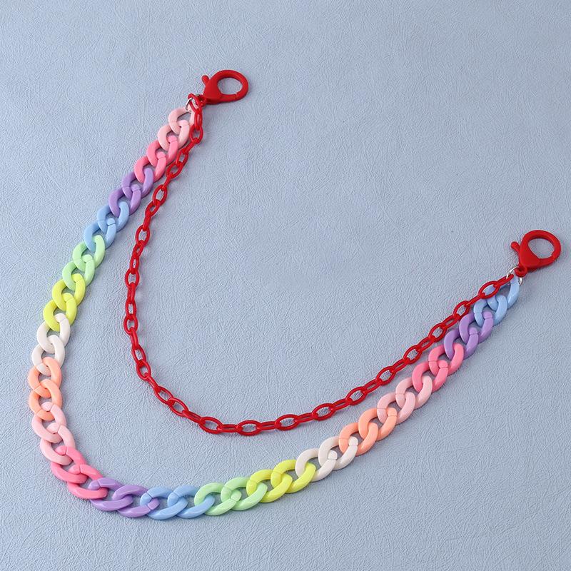 Fashion Waist Jewelry Versatile Candy Color Double Layer High Street Retro Color Resin Pants Chain Chain