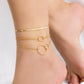 Jewelry personality geometric ring hollow anklet multi-layer anklet simple snake bone chain niche anklet