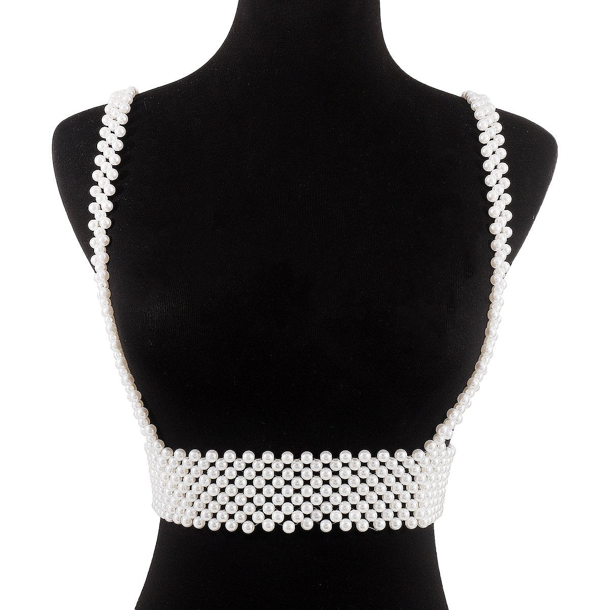 C417 Temperament Xiaoxiang Beaded Waist Seal Net Red Fashion Pearl Camisole Personalized Body Chain Female