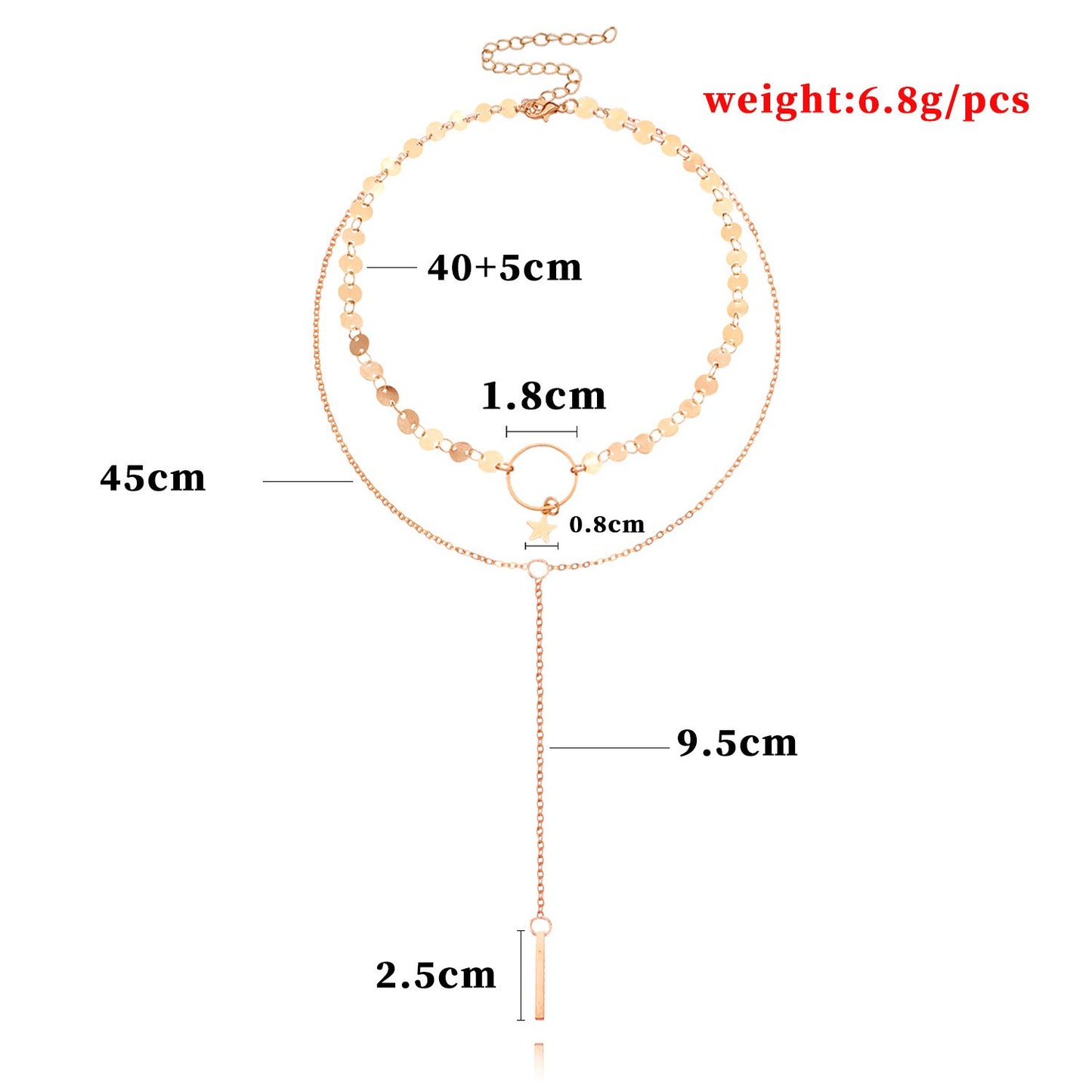 Pentagram Pendant Fashion Simple Women's Handmade Chain Clavicle Chain Necklace