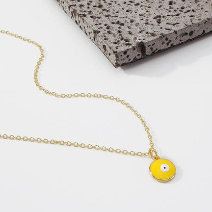 ZN76 Xiaohongshu Simple Net Red Necklace Female Drip Oil Round Niche Geometric Necklace Commuter Fashion Necklace