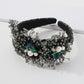 F3687 Hair accessories court catwalk fashion headband braided cloth flower inlaid diamond headband