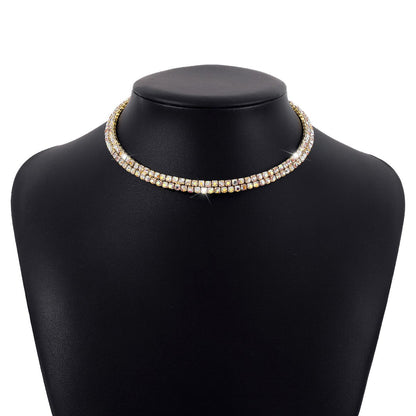 N134 Necklace Hong Kong Claw Chain Row Diamond Geometric Elegant Necklace Temperament Creative Fashion Necklace