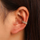 Retro Copper Inlaid Zircon Earrings Earrings Fashion Light Luxury Metal Geometric C-shaped Ear Bone Clip Earrings Without Ear Piercing