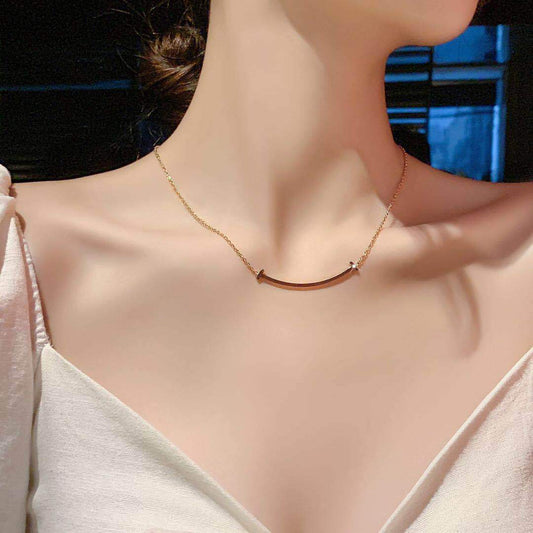 Jewelry Thirty Only The Same Smile Necklace Female Ins Net Red Simple Smile Accessories Necklace