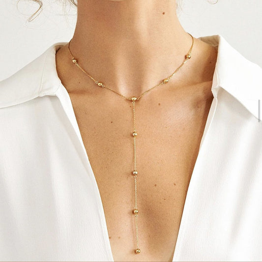 Simple metal thin ball chain collarbone necklace jewelry fashion short money decoration choker