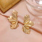 Retro exaggerated golden flower earrings simple temperament matte irregular petal earrings fashion earrings for women