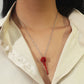 Ins dripping oil rose pendant collarbone chain retro fashion creative rose necklace gift for girlfriend