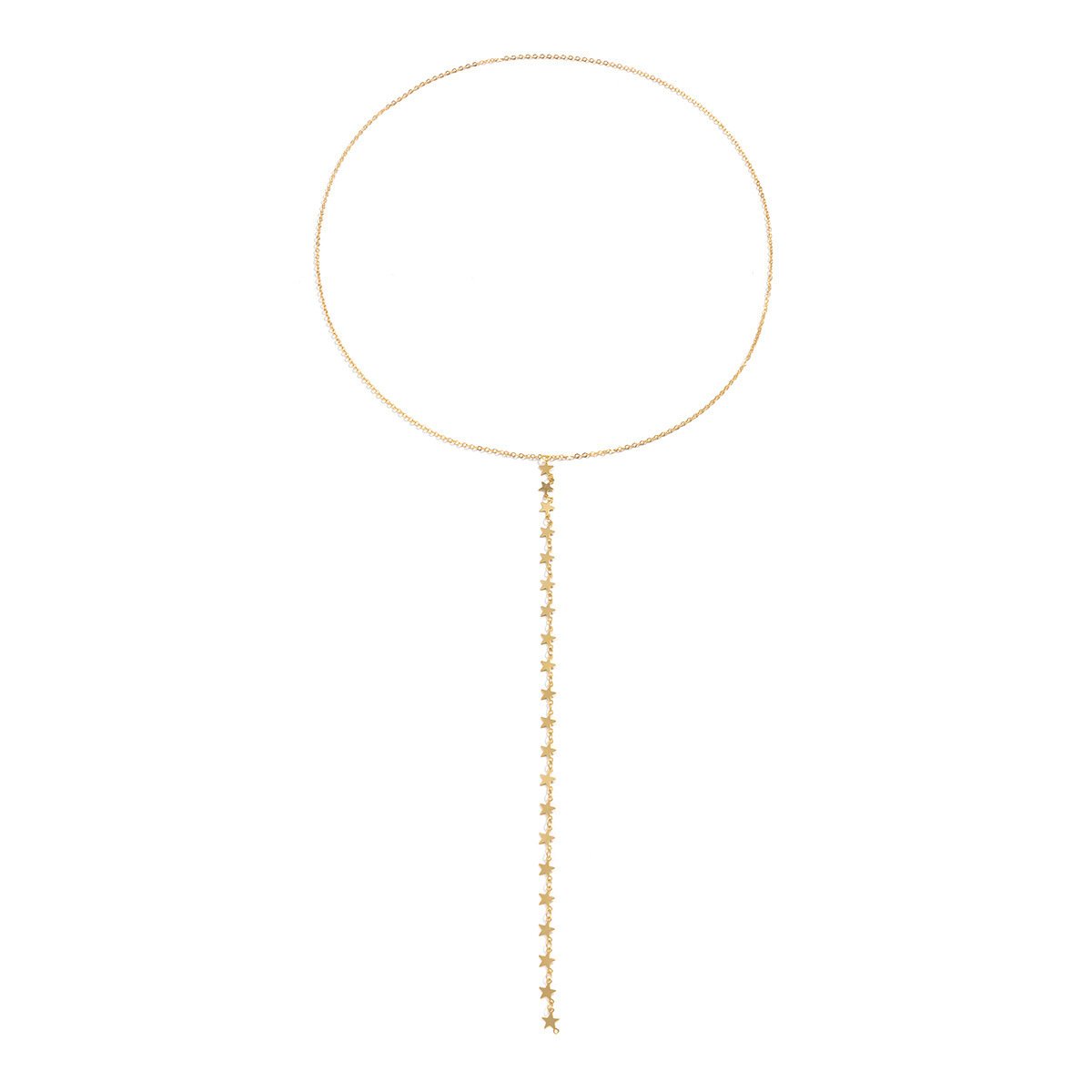 Jewelry Sexy Star Tassel Necklace Body Chain One Chain Simple Thin Chain Metal Back Chain