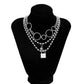 Jewelry irregular ring bead chain necklace punk mix and match dice lock multi-layer necklace female