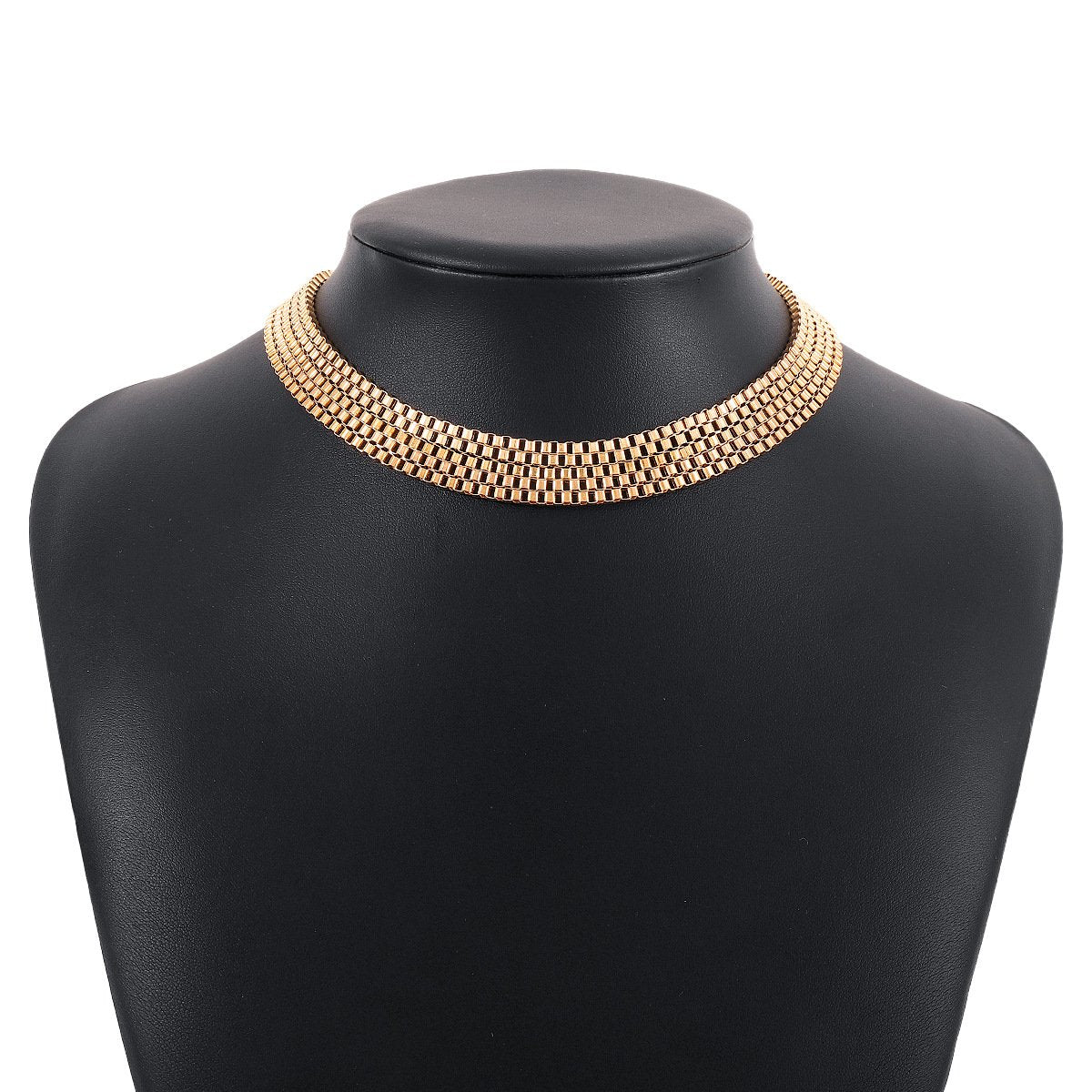 N1399 American retro exaggerated choker necklace niche metal personality multi-layer hip-hop punk necklace