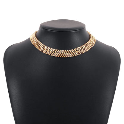 N1399 American retro exaggerated choker necklace niche metal personality multi-layer hip-hop punk necklace