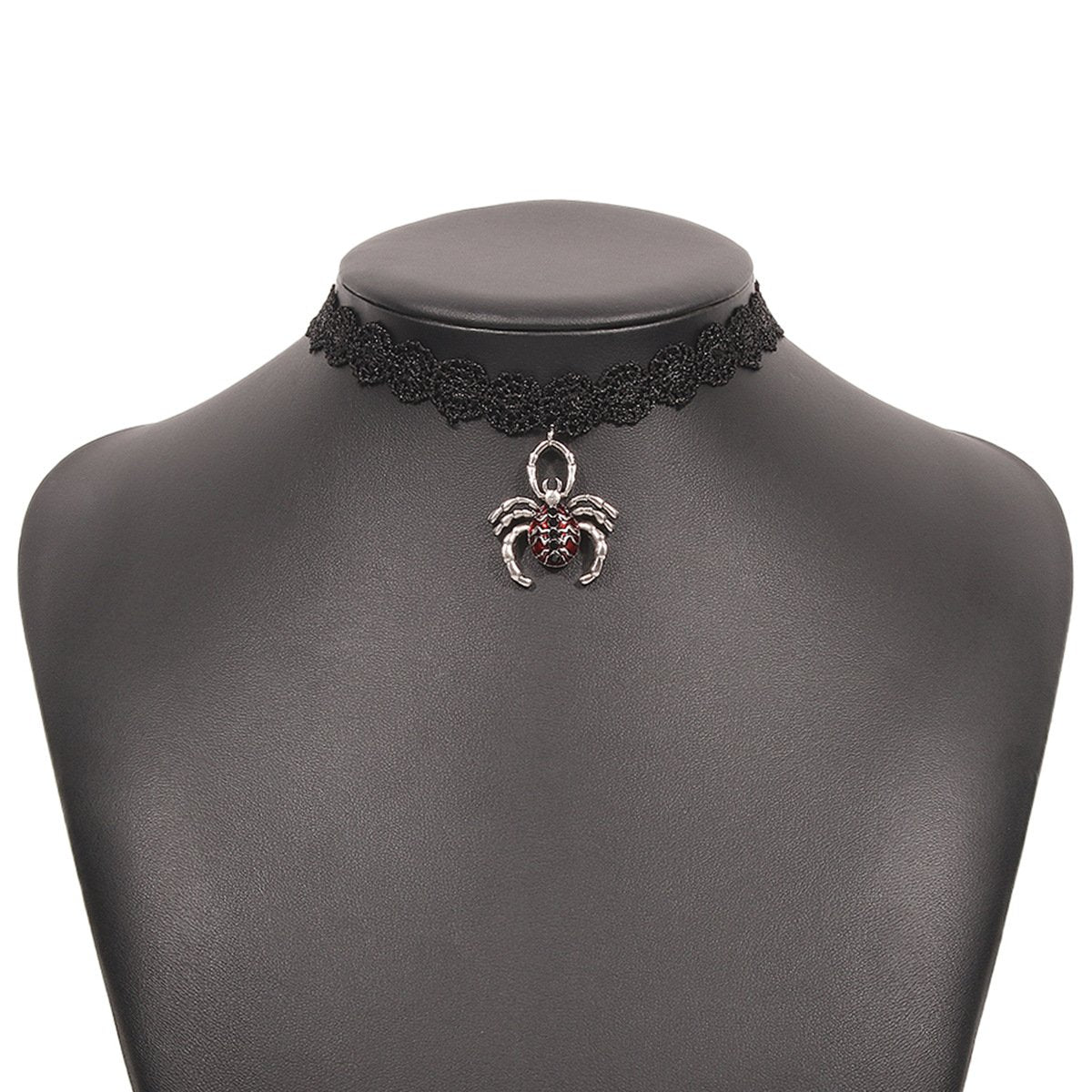 N9237 short collar choker lace creative spider pendant necklace Halloween carnival personality necklace