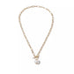 Jewelry Retro Metal Chain OT Buckle Imitation Pearl Pendant Necklace Female Creative Necklace Jewelry