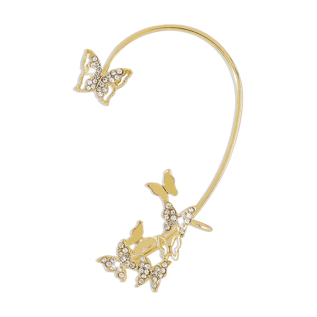 E1697 Jewelry French Elegant Butterfly Rhinestone Earrings Net Red Fairy Geometric Earrings