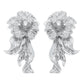 1614 Exaggerated Personality ZA Earrings Simple Metal Flower Rhinestone Earrings Niche Design Earrings