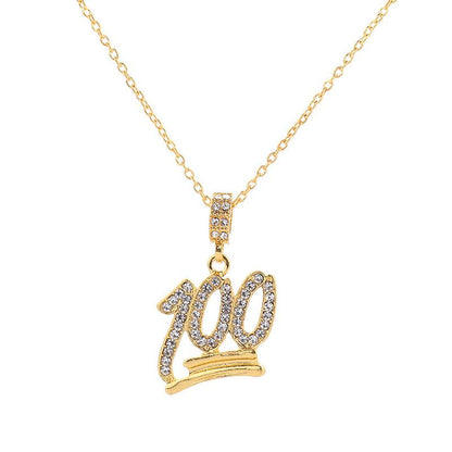 Jewelry fashion trend hip-hop necklace men's unisex diamond 1 points pendant necklace