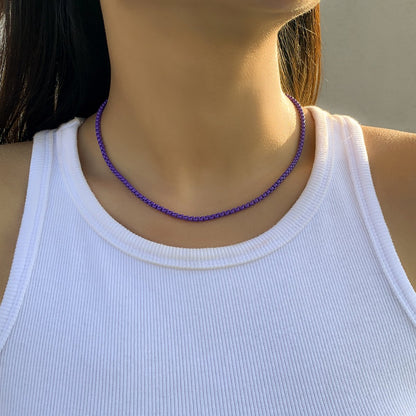 Jewelry Simple Geometric Handmade Versatile Necklace Punk Sweet Cool Color Single Layer Chain Necklace Female