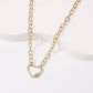 N8225 Popular Alloy Diamond Heart Necklace Temperament Retro Alloy Chain Personality Lock Necklace