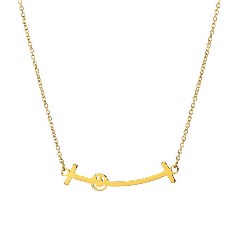 New Concept Titanium Steel Smile Necklace Female Retro Personality Fashion Trendy People Indifferent Simple Smiley Clavicle Chain