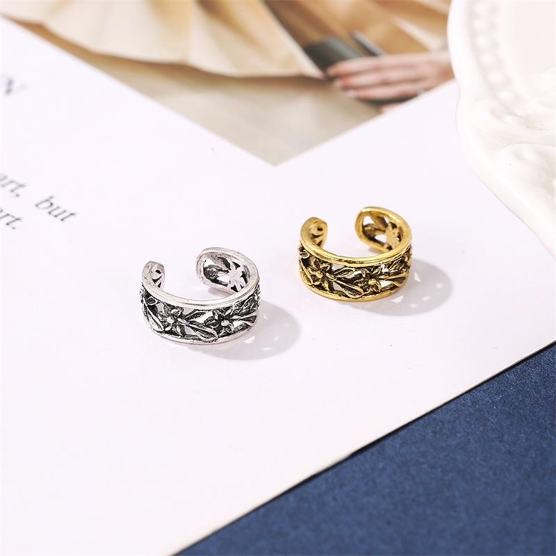 Retro hollow U-shaped ear bone without ear hole ear buckle ethnic simple punk earring retro pattern ear clip