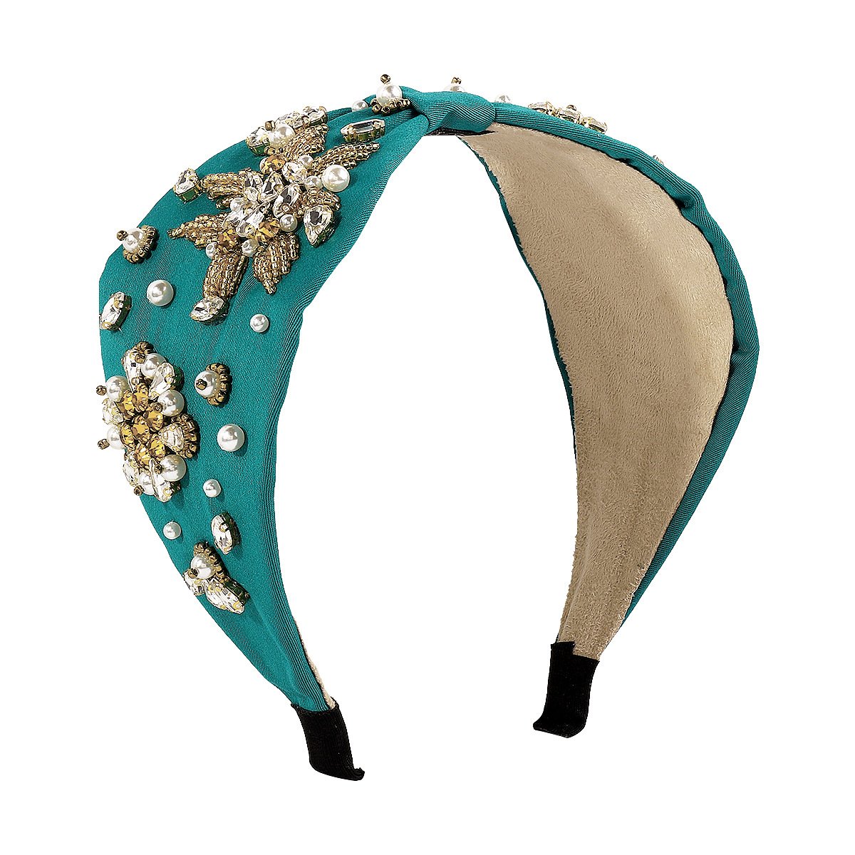F4228 Baroque retro wide-brimmed headband female pearl rhinestone exaggerated palace party dinner headband