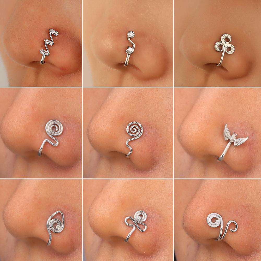 Zircon U-shaped nose clip African personality piercing-free fake nose ring nose decoration puncture jewelry