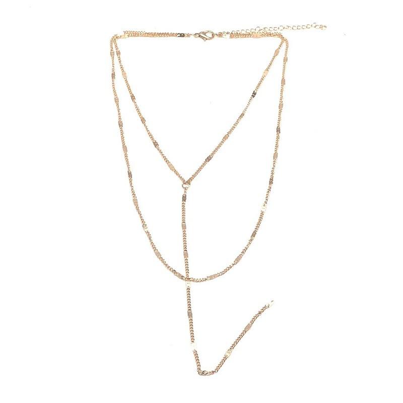 Sexy double-layer short necklace female clavicle chain ins necklace multi-layer choker body sweater chain long