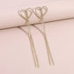 E991 Street Shoot Trendy Love Earrings Elegant Girl Heart Tassel Earrings Exaggerated Personality Long Earrings