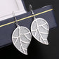Fashion Versatile Leaf Swing Earrings Indian Grid Hollow Frosted Earrings Jewelry